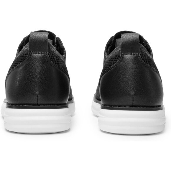 Men's Black Textile Lightweight EVA Foam Casual Lace up Walking Shoes - Picture 7 of 9